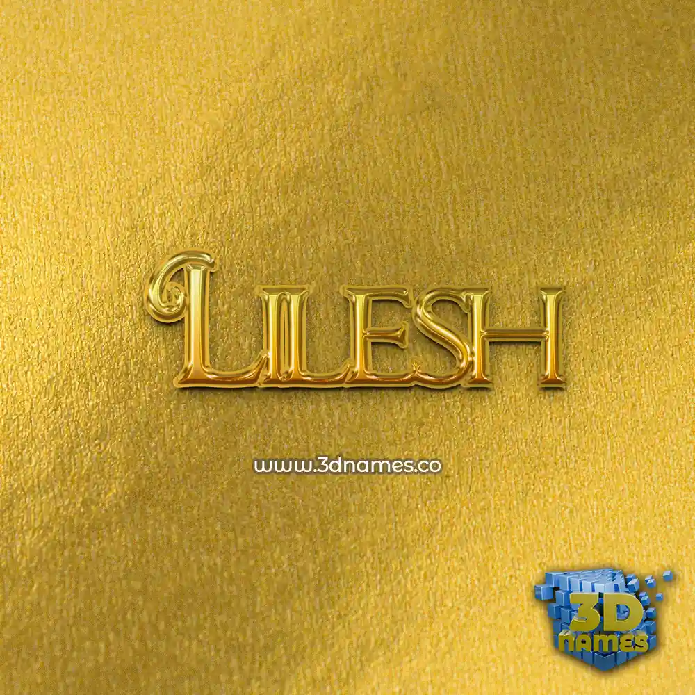lilesh in All Gold style - 3D name wallpaper