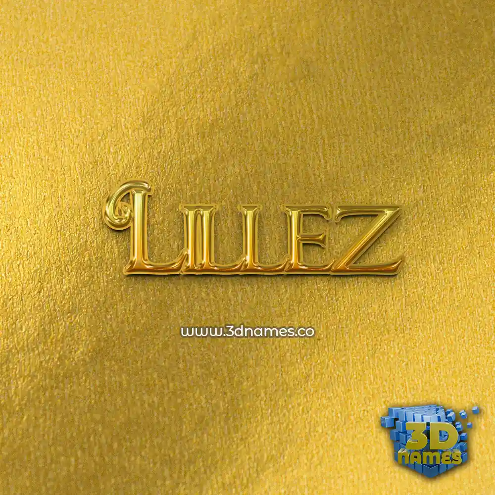 lillez in All Gold style - 3D name wallpaper