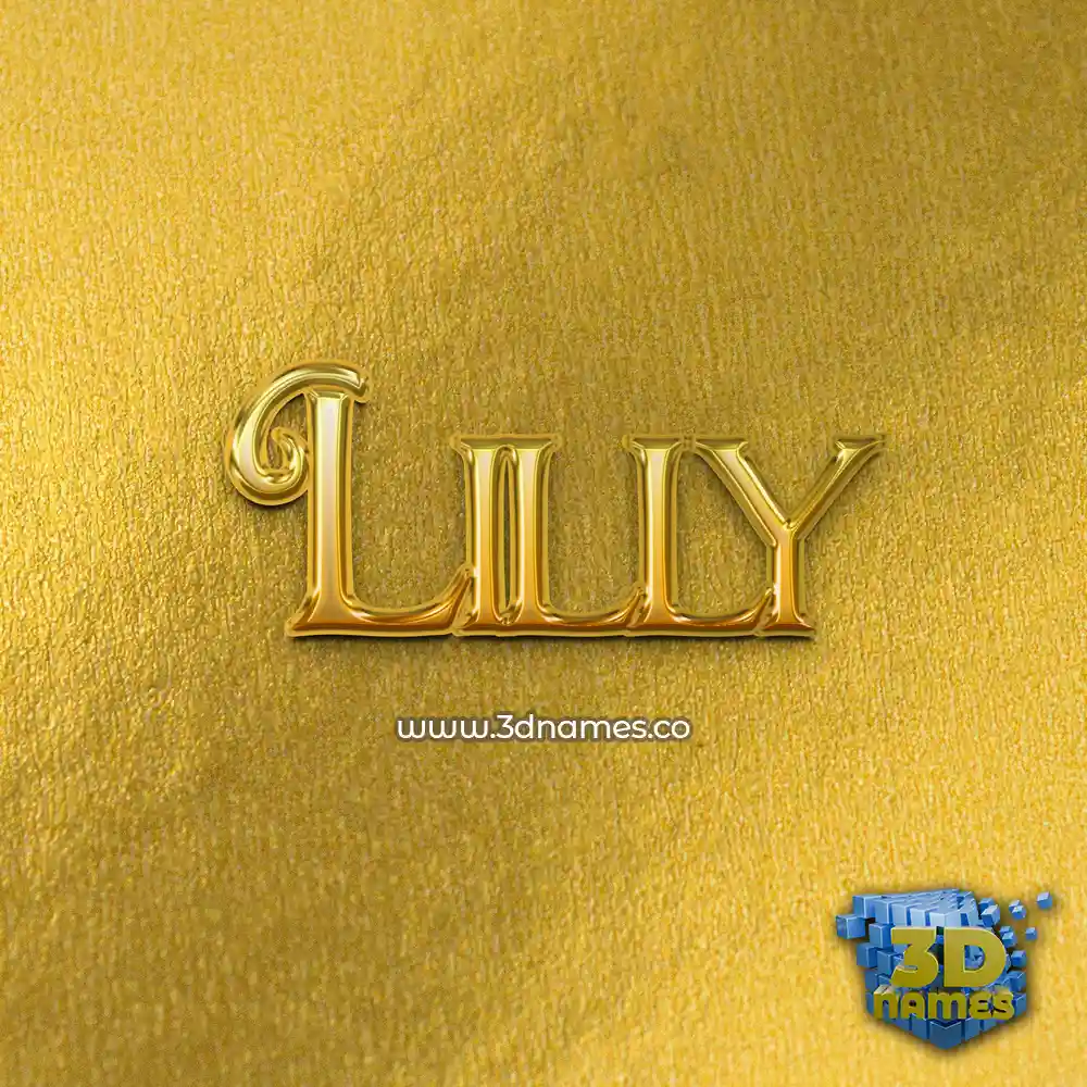lilly in All Gold style - 3D name wallpaper