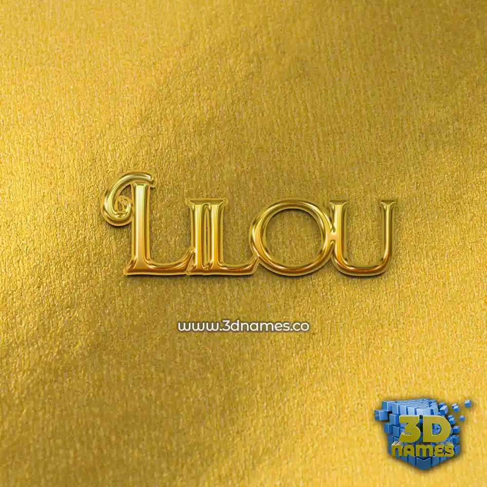 lilou in All Gold style - 3D name wallpaper