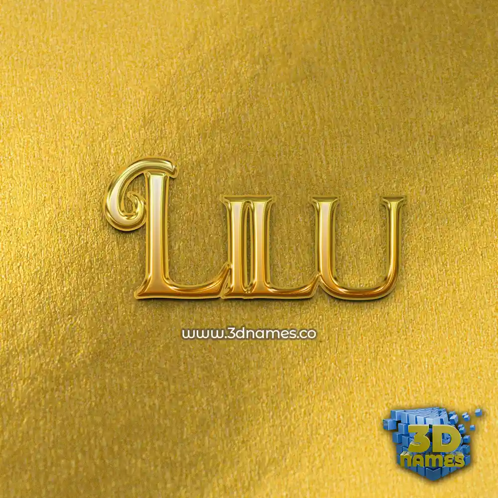 lilu in All Gold style - 3D name wallpaper