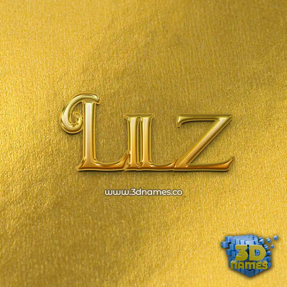 lilz in All Gold style - 3D name wallpaper