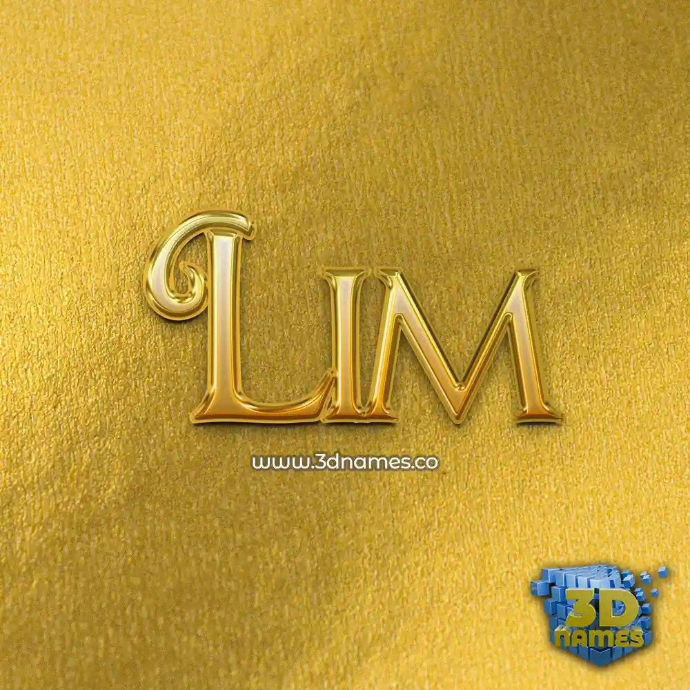 lim in All Gold style - 3D name wallpaper
