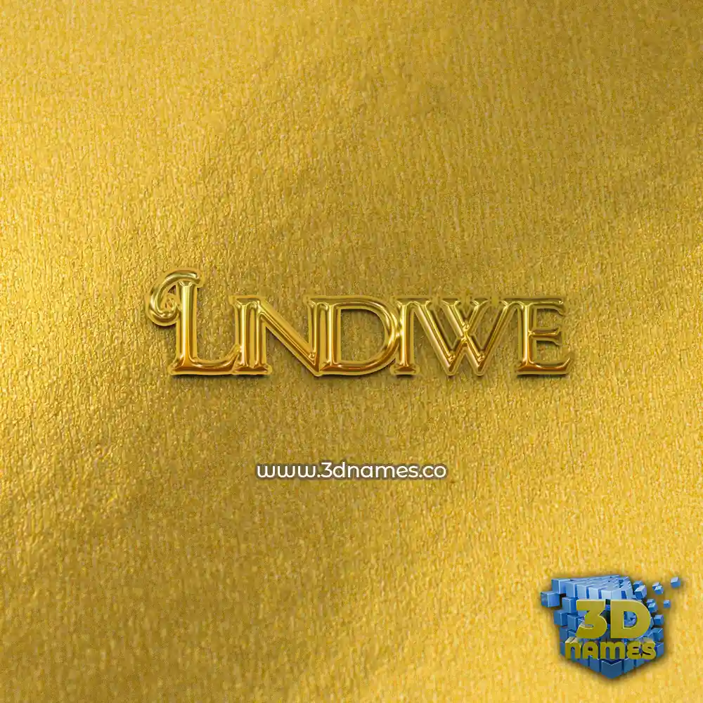 lindiwe in All Gold style - 3D name wallpaper