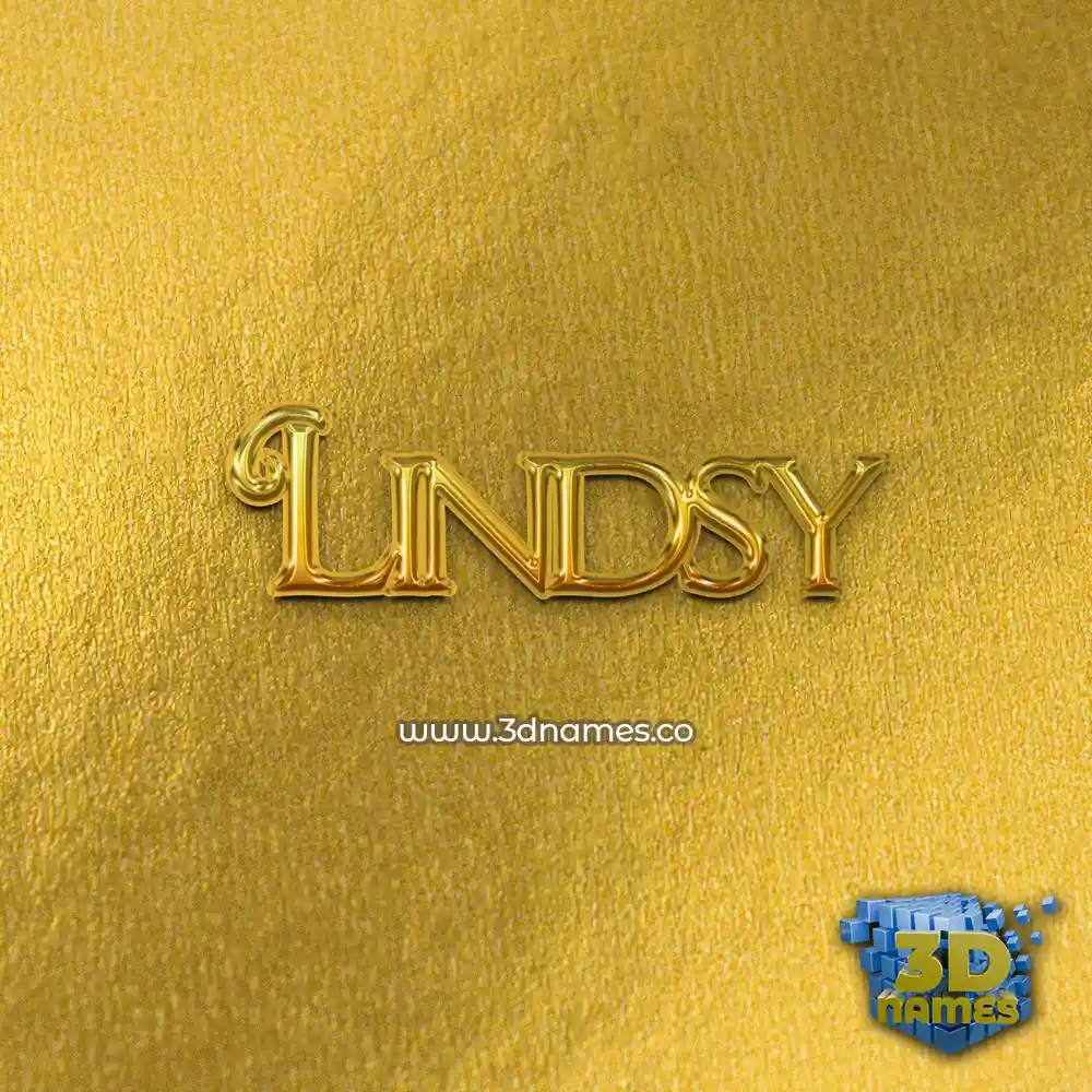 lindsy in All Gold style - 3D name wallpaper