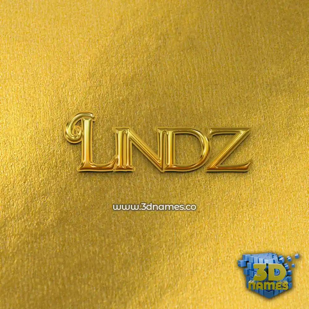 lindz in All Gold style - 3D name wallpaper