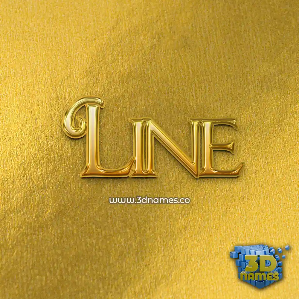 line in All Gold style - 3D name wallpaper