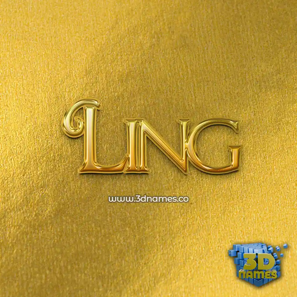 ling in All Gold style - 3D name wallpaper