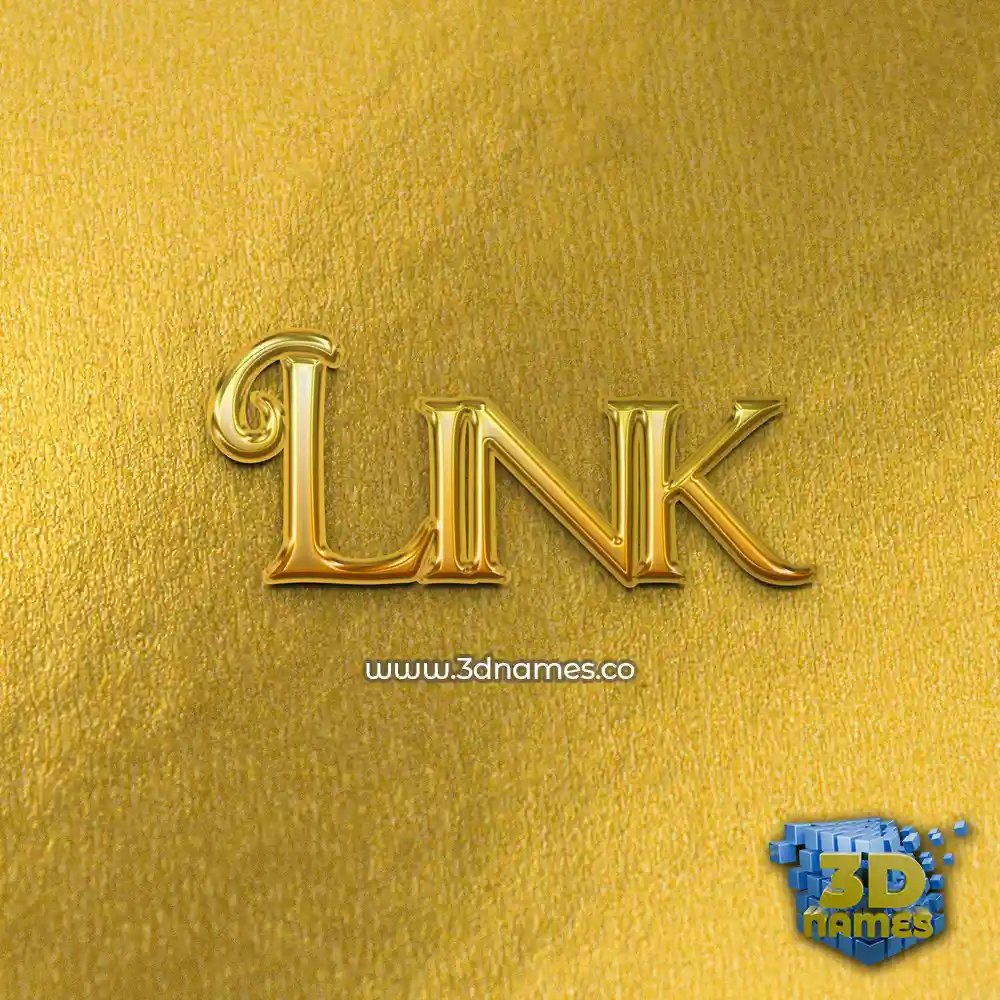 link in All Gold style - 3D name wallpaper