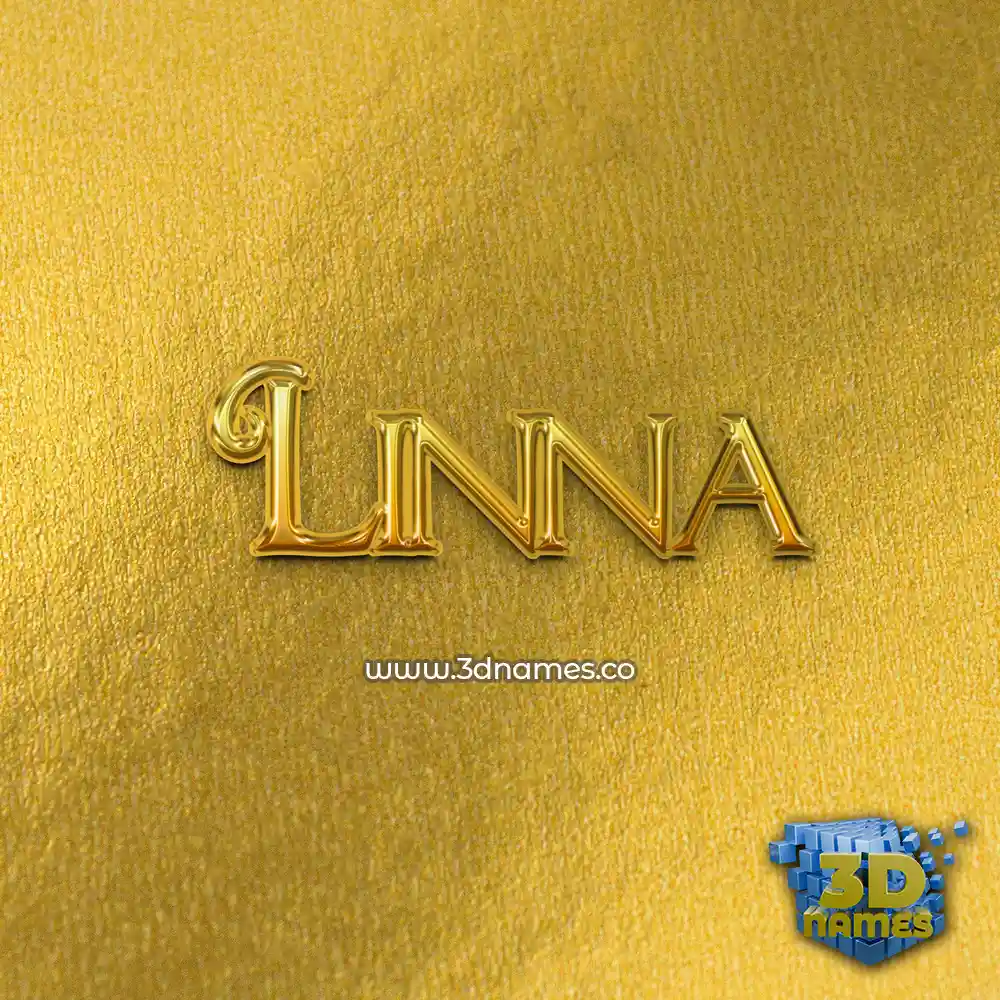 linna in All Gold style - 3D name wallpaper