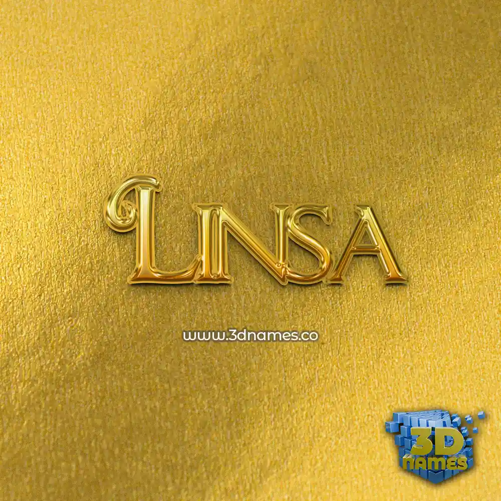 linsa in All Gold style - 3D name wallpaper