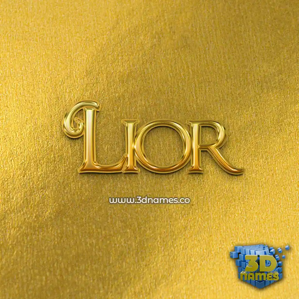 lior in All Gold style - 3D name wallpaper