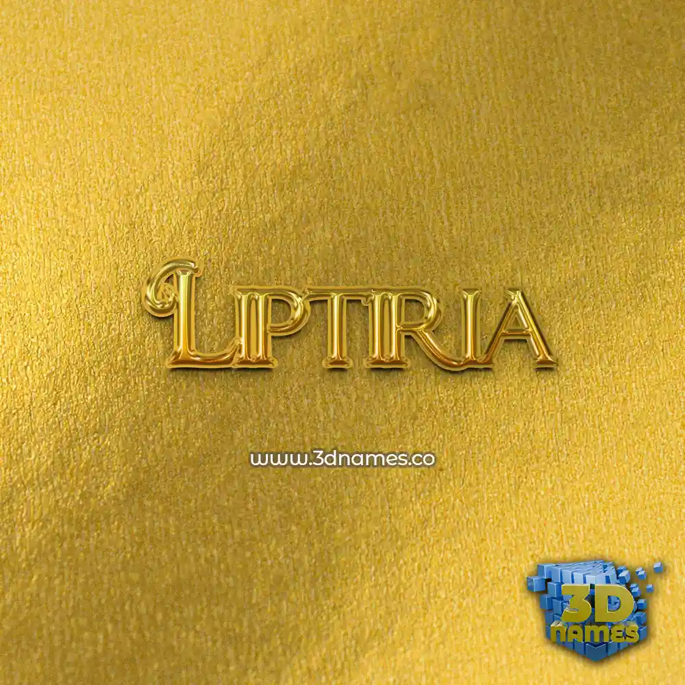 liptiria in All Gold style - 3D name wallpaper