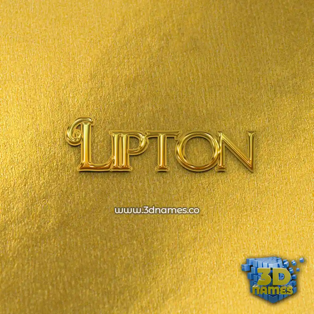 lipton in All Gold style - 3D name wallpaper