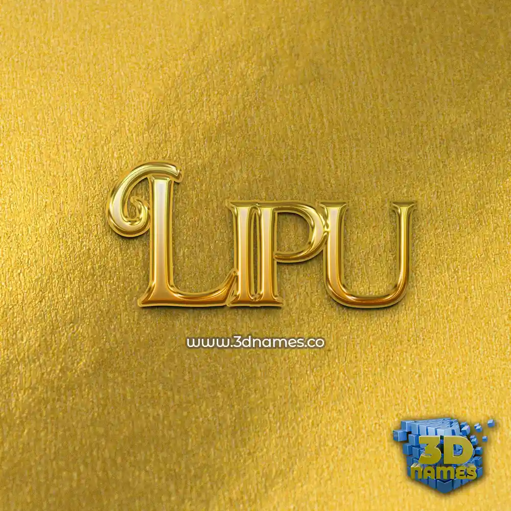 lipu in All Gold style - 3D name wallpaper