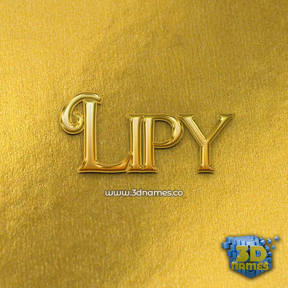 lipy in All Gold style - 3D name wallpaper