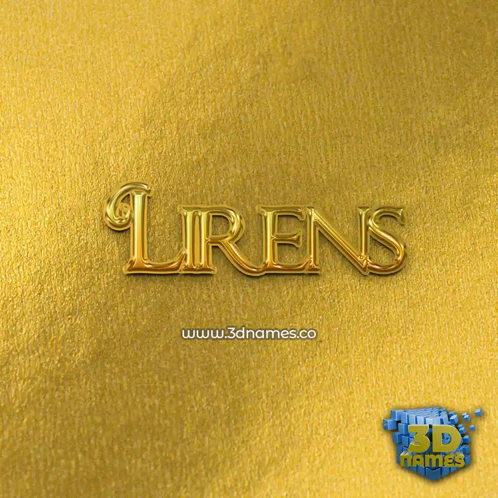 lirens in All Gold style - 3D name wallpaper