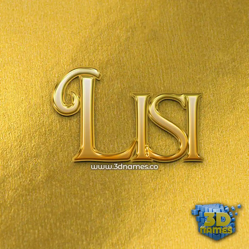 lisi in All Gold style - 3D name wallpaper