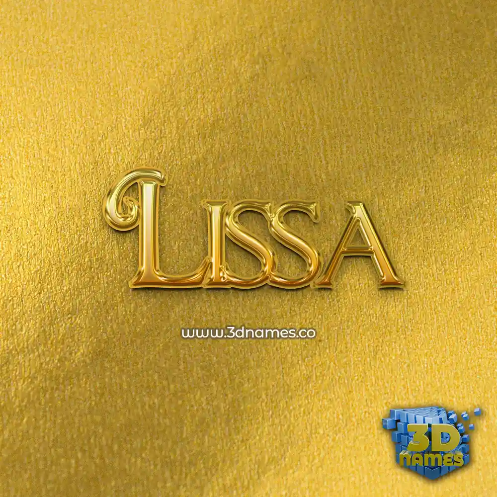 lissa in All Gold style - 3D name wallpaper