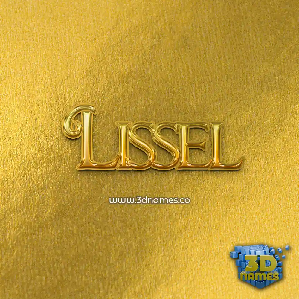 lissel in All Gold style - 3D name wallpaper