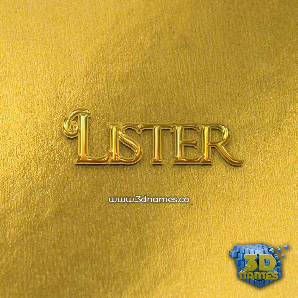 lister in All Gold style - 3D name wallpaper