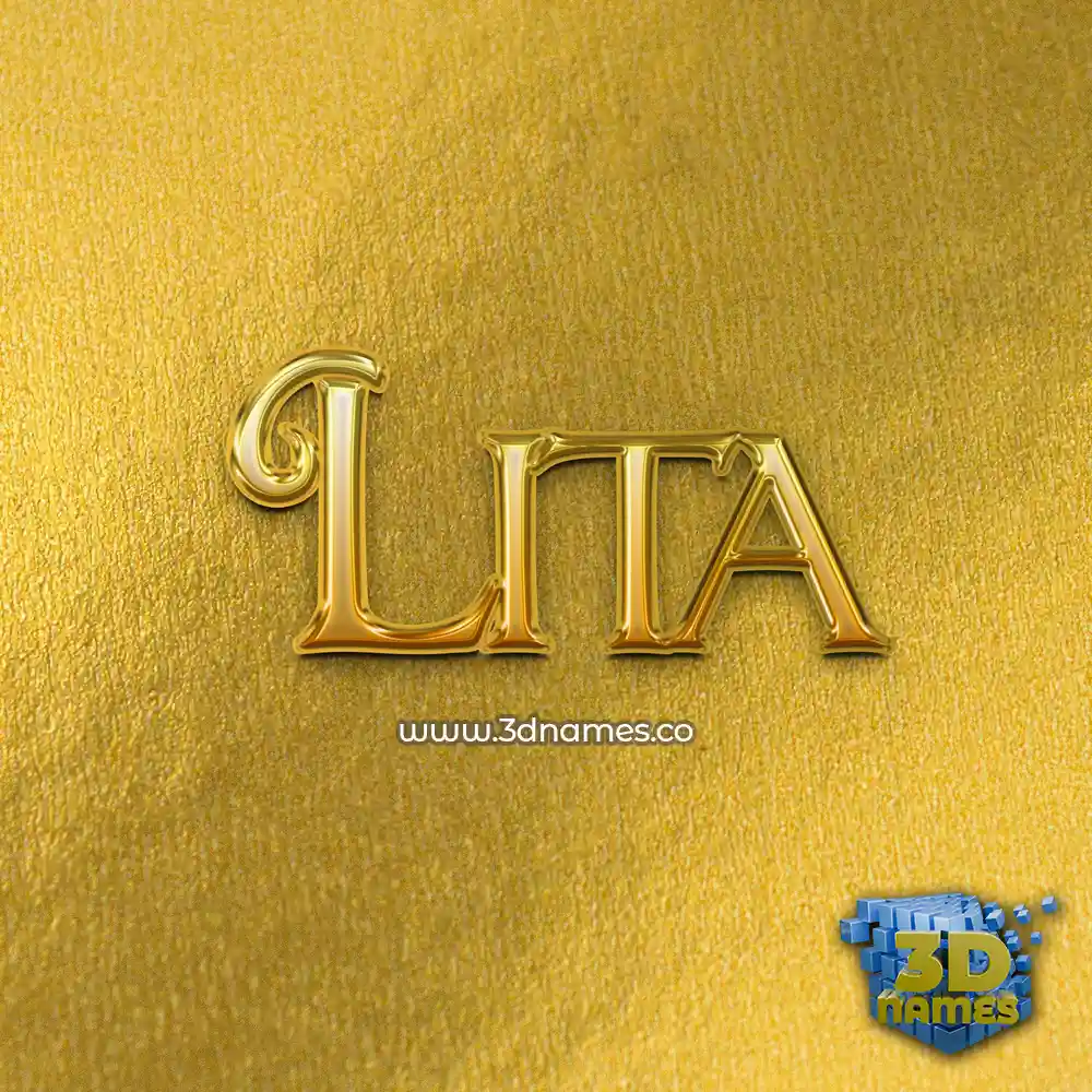 lita in All Gold style - 3D name wallpaper