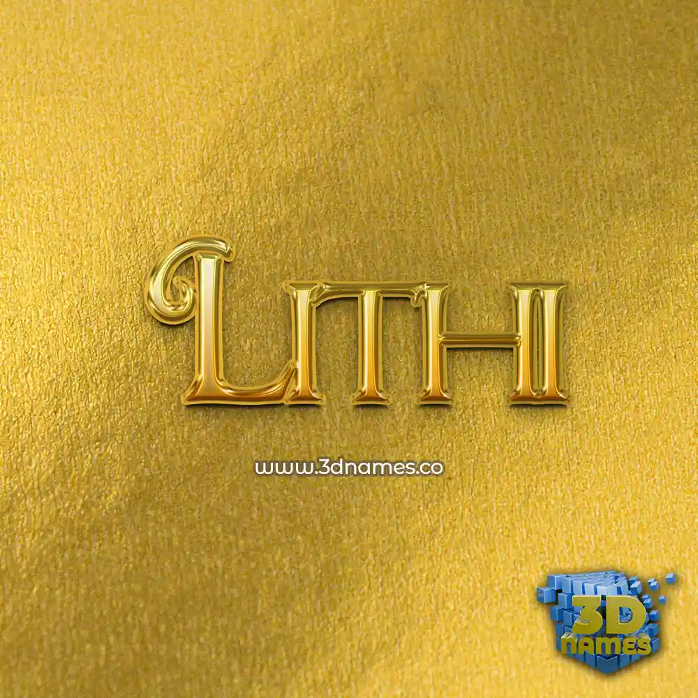 lithi in All Gold style - 3D name wallpaper