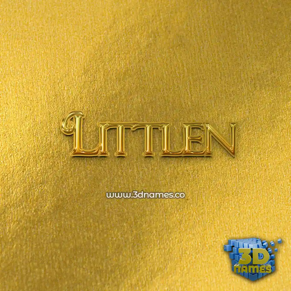 littlen in All Gold style - 3D name wallpaper
