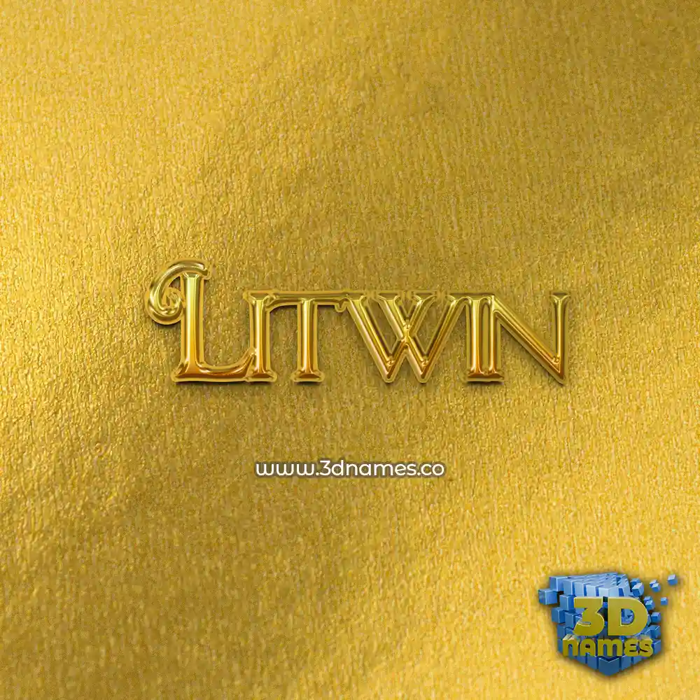 litwin in All Gold style - 3D name wallpaper