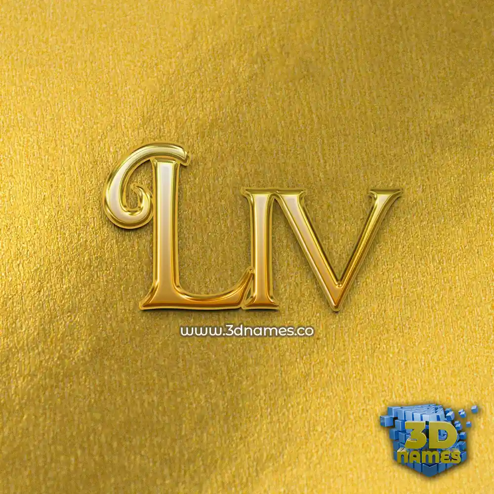 liv in All Gold style - 3D name wallpaper