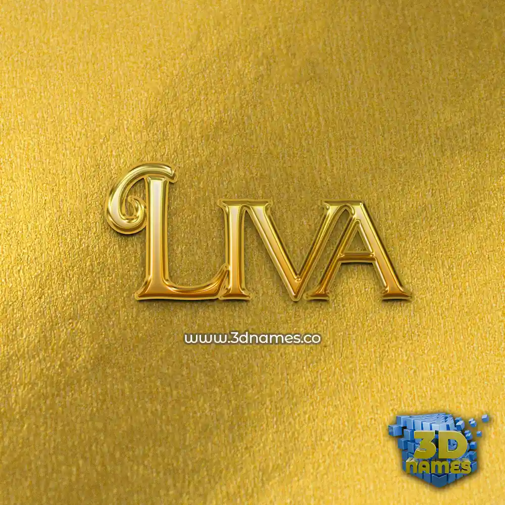 liva in All Gold style - 3D name wallpaper
