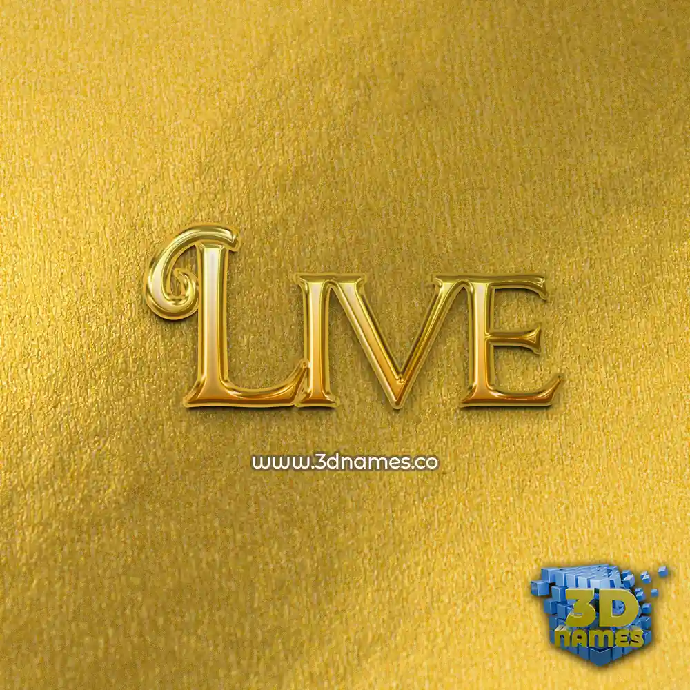 live in All Gold style - 3D name wallpaper