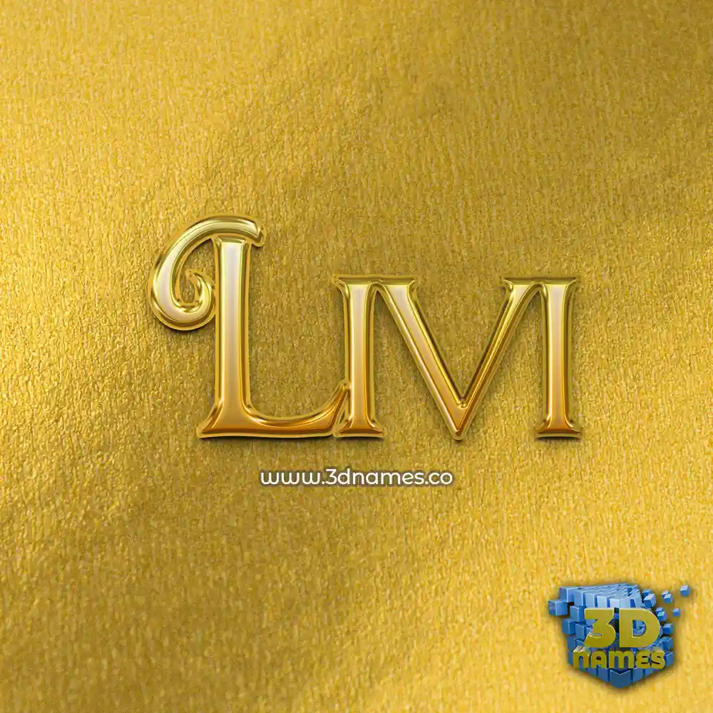 livi in All Gold style - 3D name wallpaper