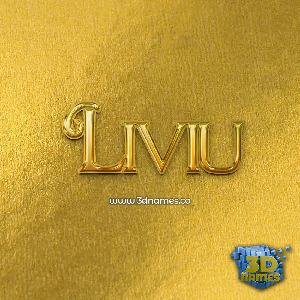 liviu in All Gold style - 3D name wallpaper
