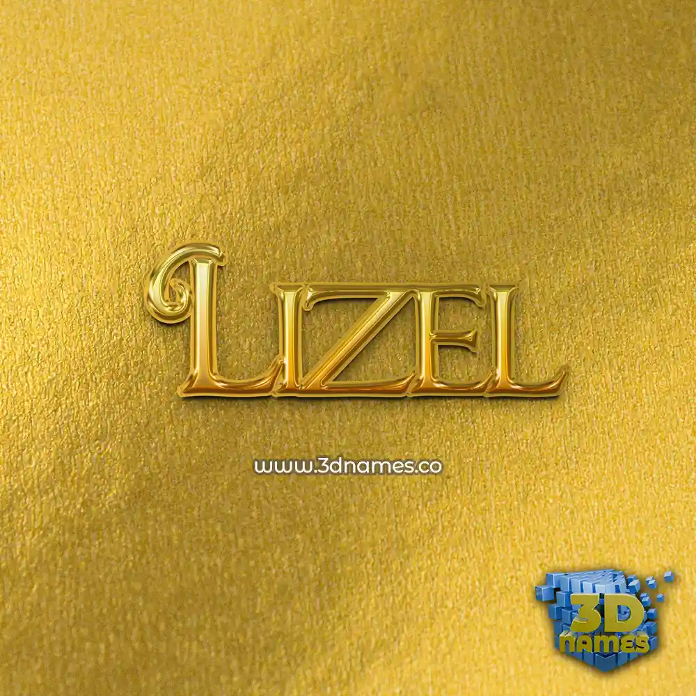 lizel in All Gold style - 3D name wallpaper