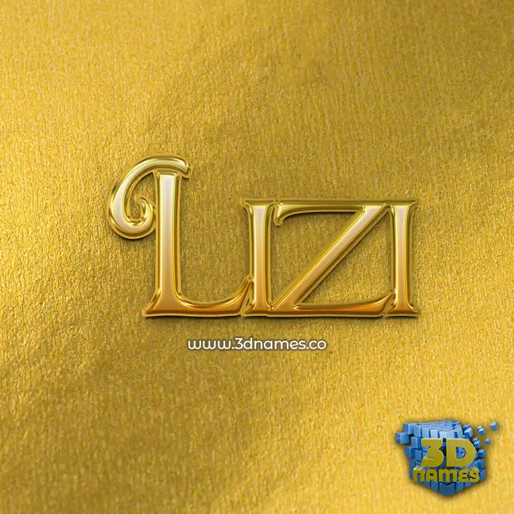 lizi in All Gold style - 3D name wallpaper