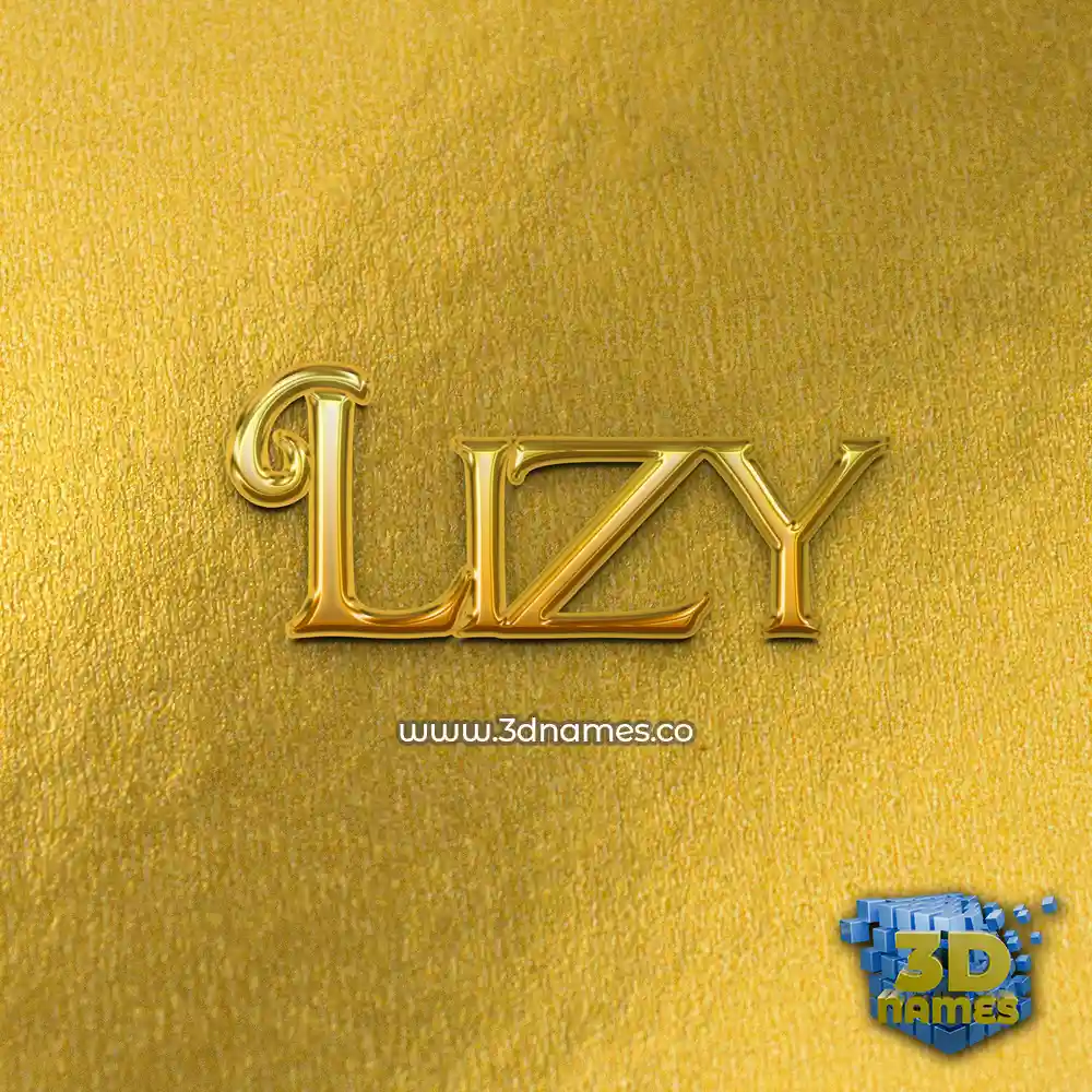 lizy in All Gold style - 3D name wallpaper