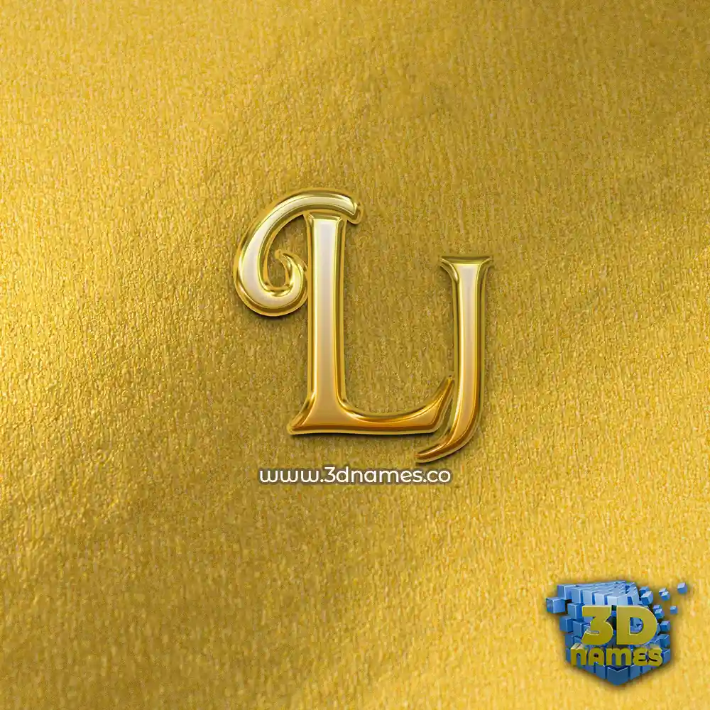 lj in All Gold style - 3D name wallpaper