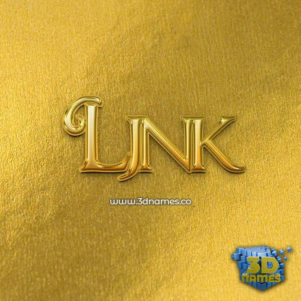 ljnk in All Gold style - 3D name wallpaper