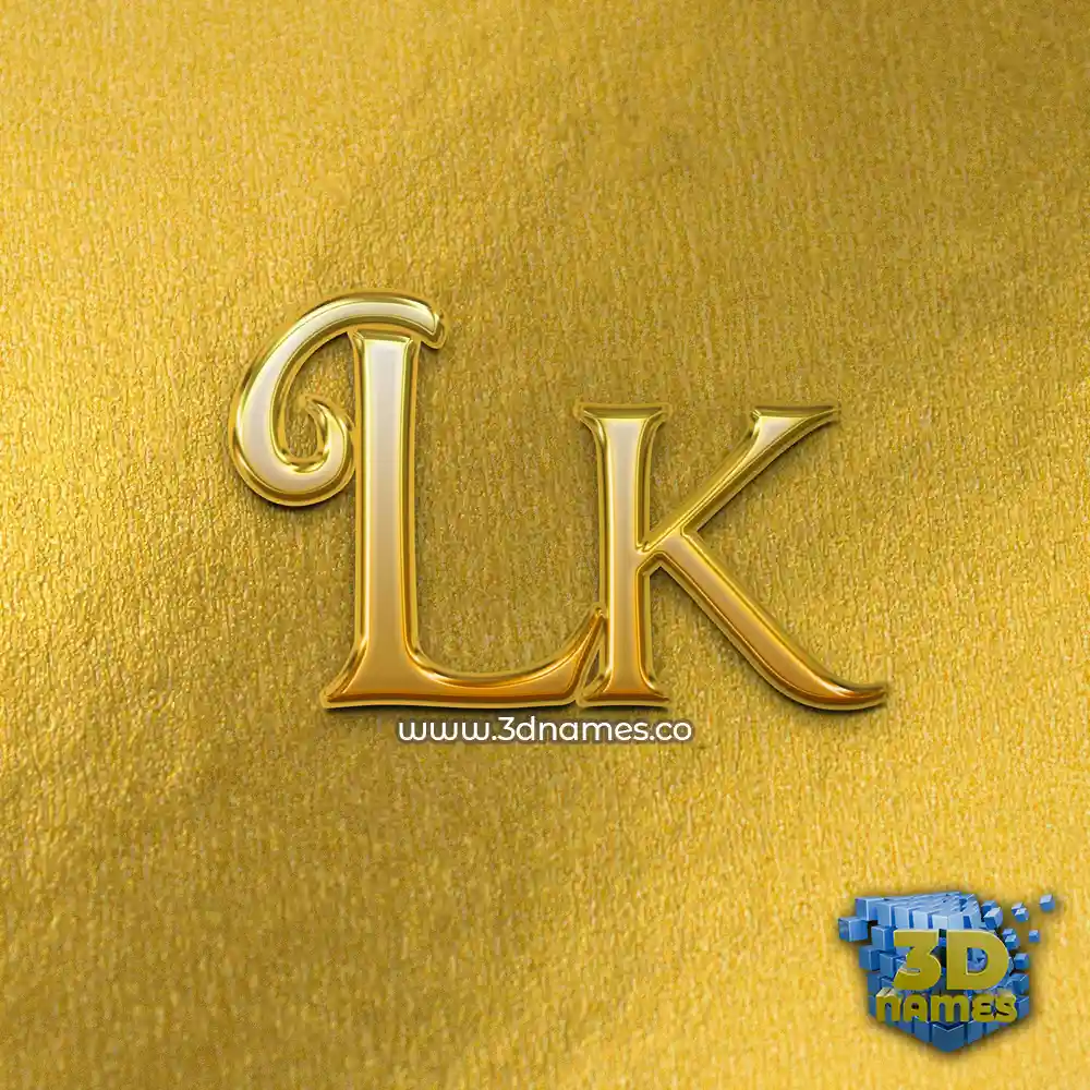 lk in All Gold style - 3D name wallpaper
