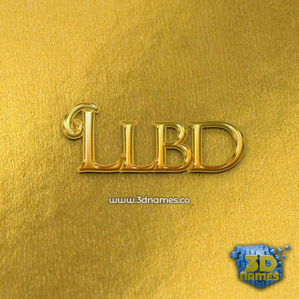 llbd in All Gold style - 3D name wallpaper