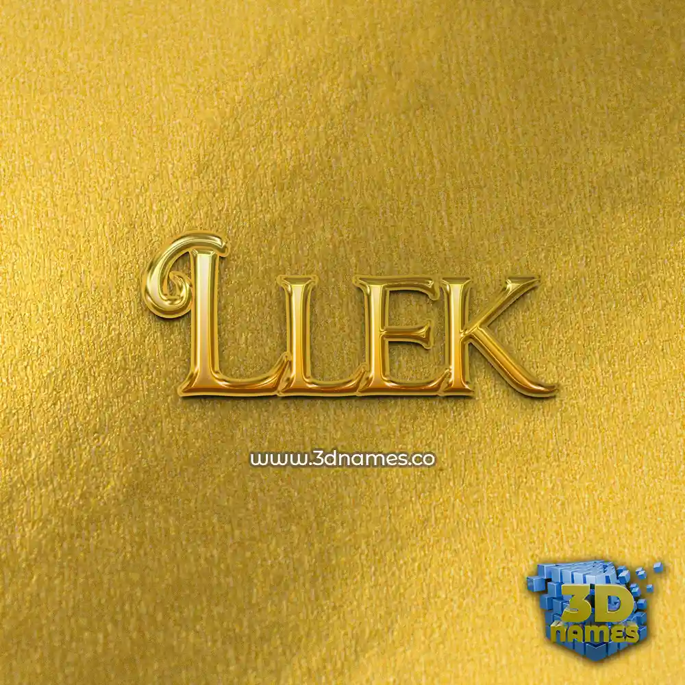 llek in All Gold style - 3D name wallpaper