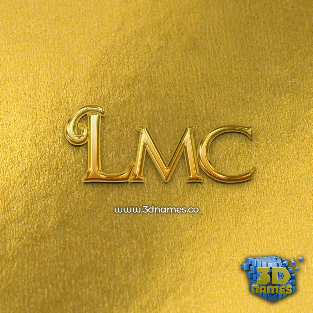 lmc in All Gold style - 3D name wallpaper