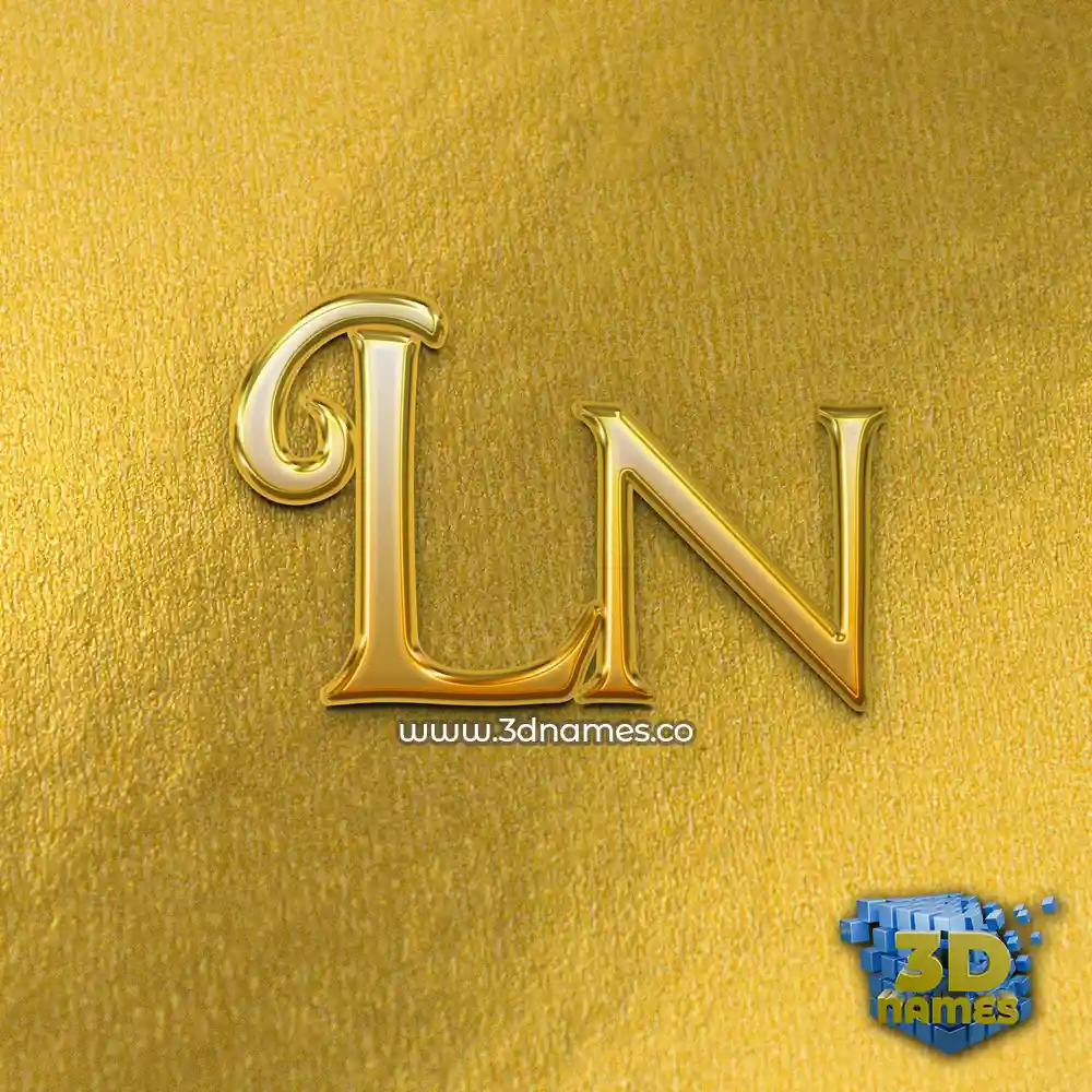 ln in All Gold style - 3D name wallpaper