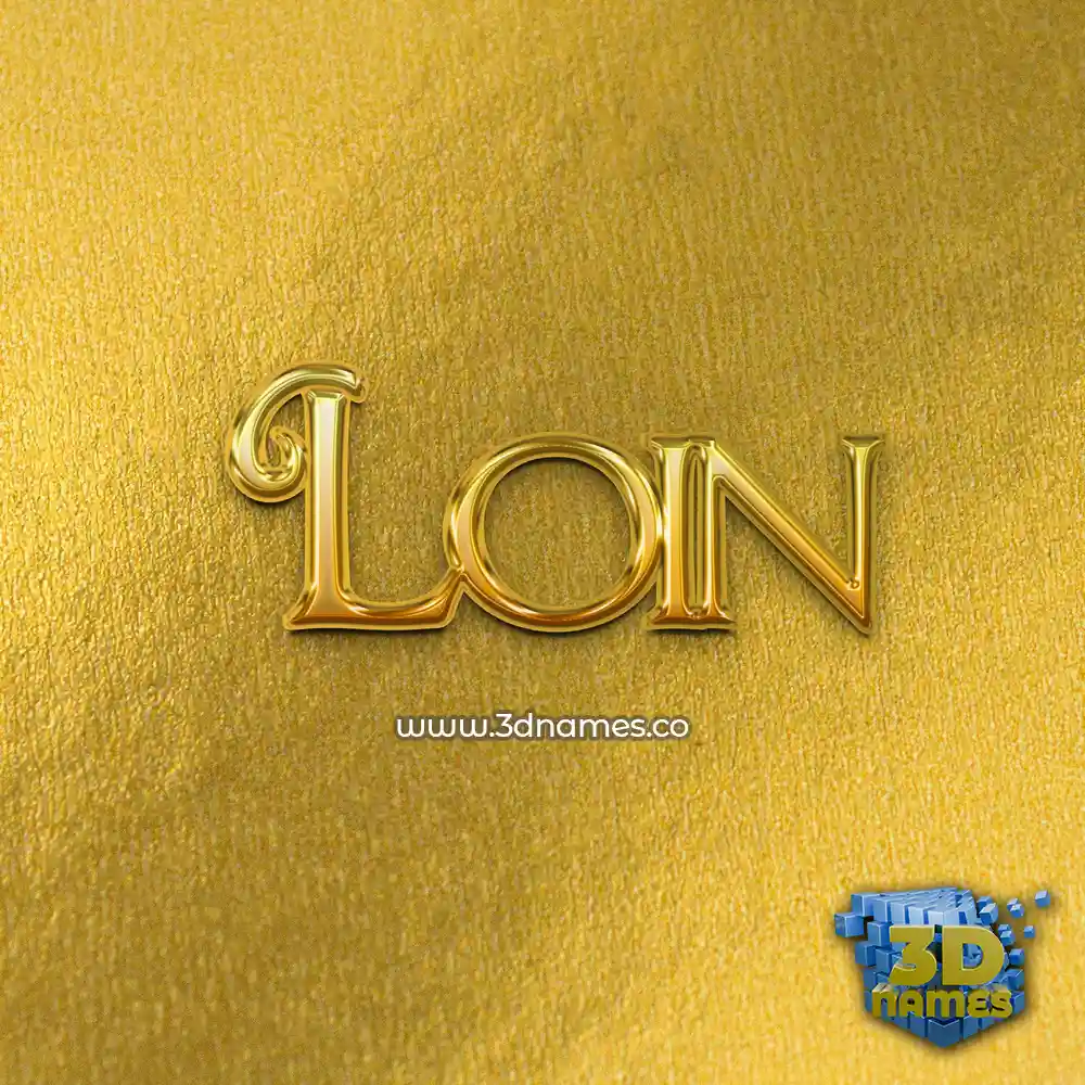 loin in All Gold style - 3D name wallpaper