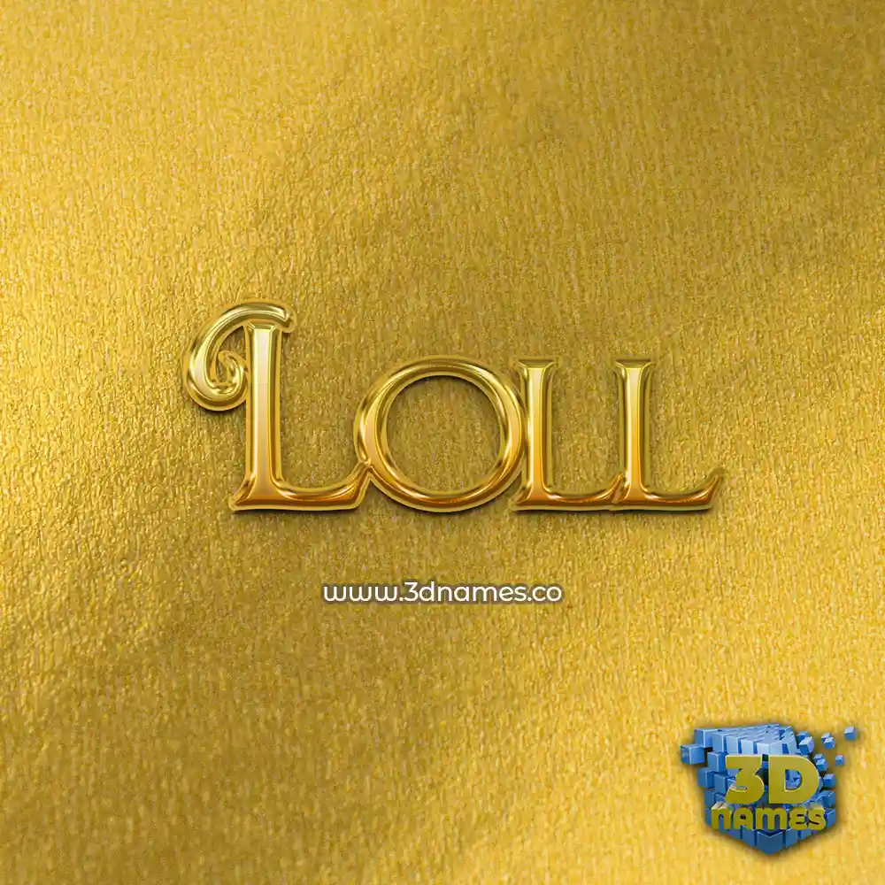 loll in All Gold style - 3D name wallpaper