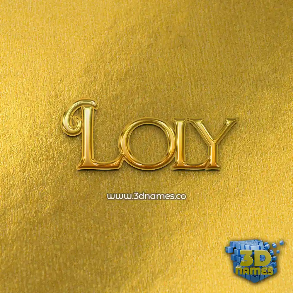 loly in All Gold style - 3D name wallpaper