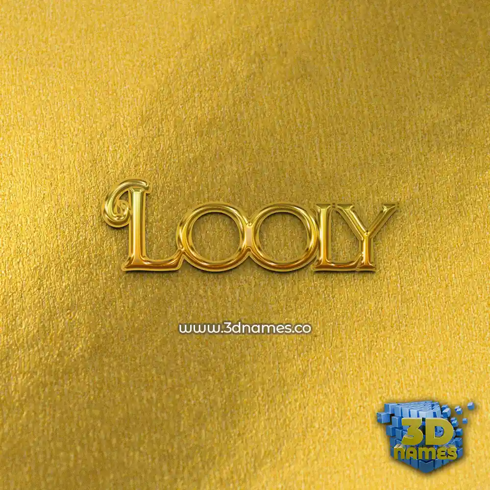 looly in All Gold style - 3D name wallpaper
