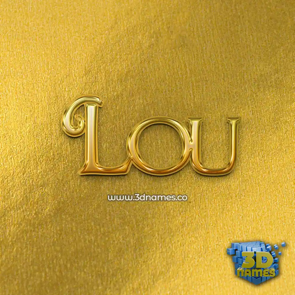 lou in All Gold style - 3D name wallpaper