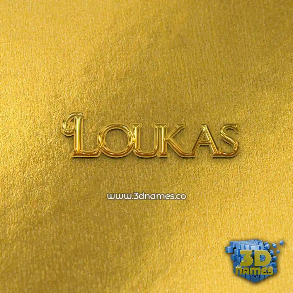 loukas in All Gold style - 3D name wallpaper